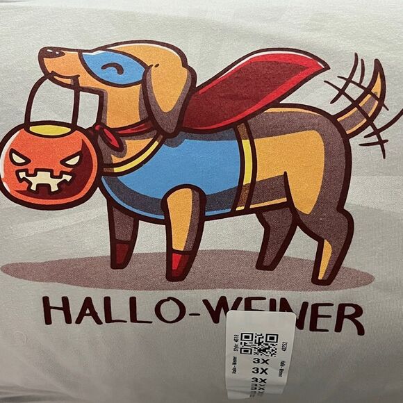 Tee turtle Apparel Gray Superhero Dog HALLO-WEINER 3x NWT - Picture 5 of 7